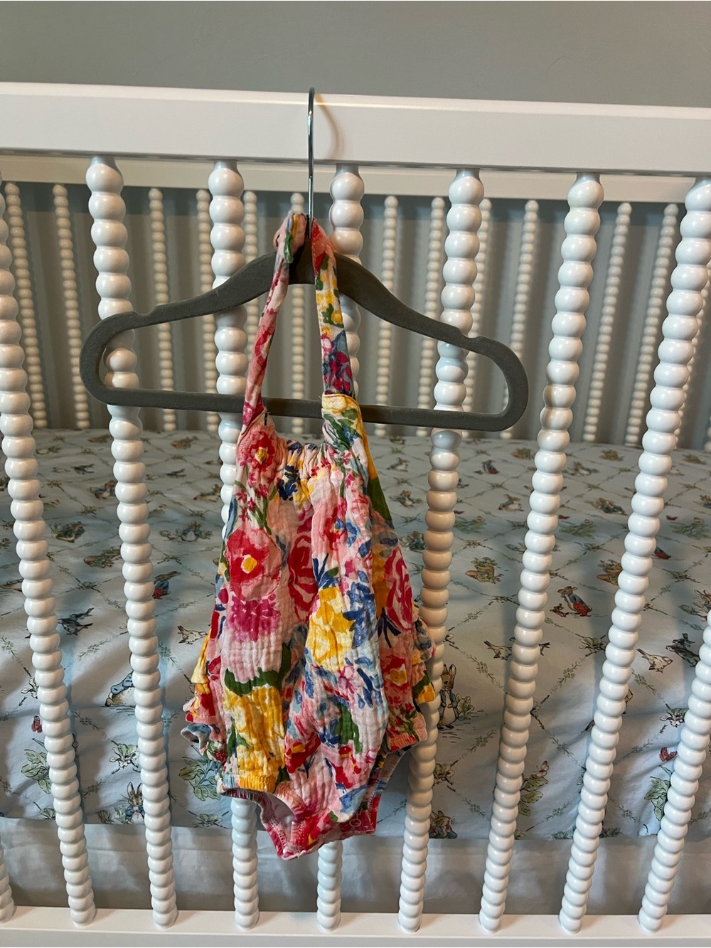 Mud Pie Pink and Yellow Floral Baby Romper